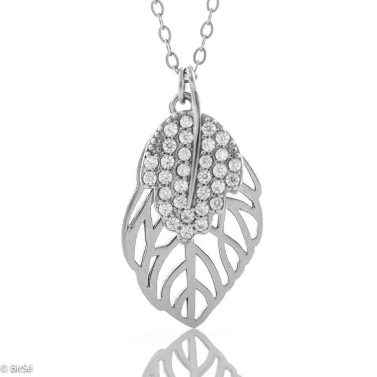 Silver necklace - Leaves