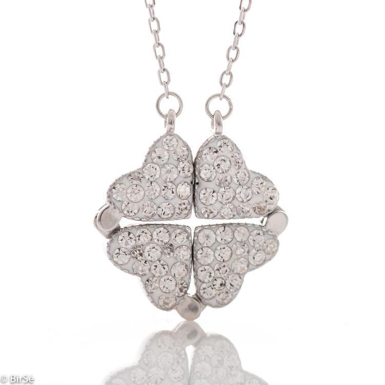 Silver necklace - Love and Clover