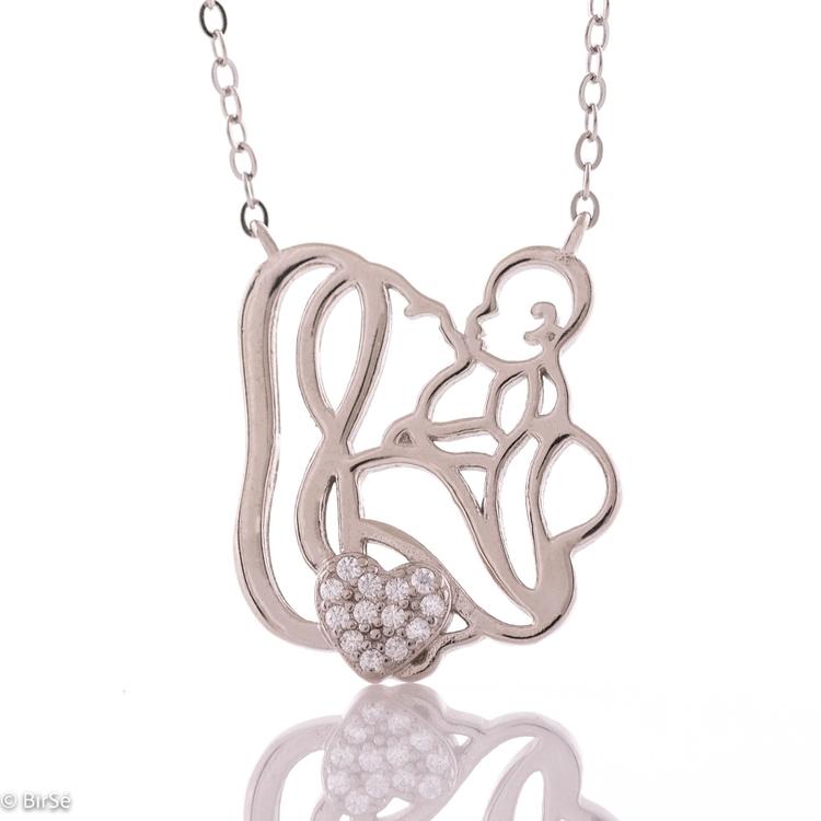 Silver necklace - Mom and Baby