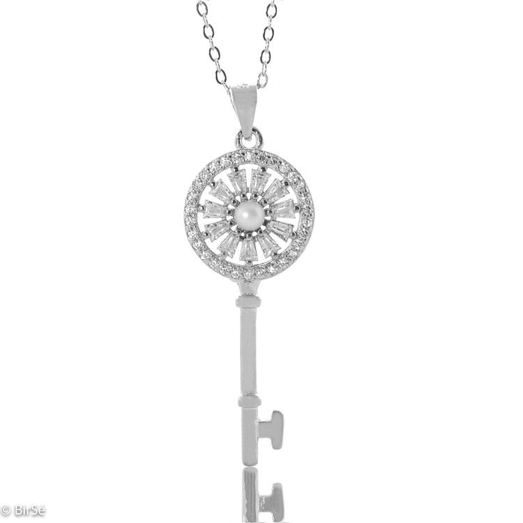 Silver Necklace - Key