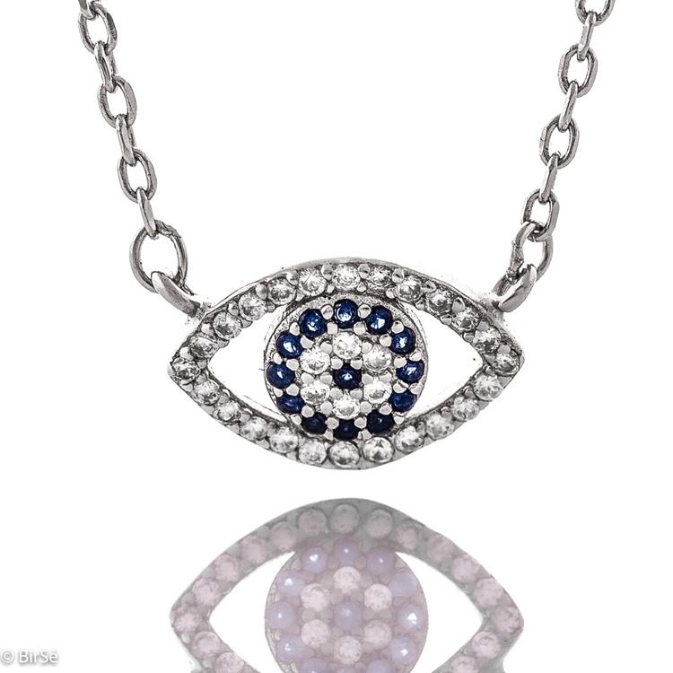 Silver Necklace - Blue Eye