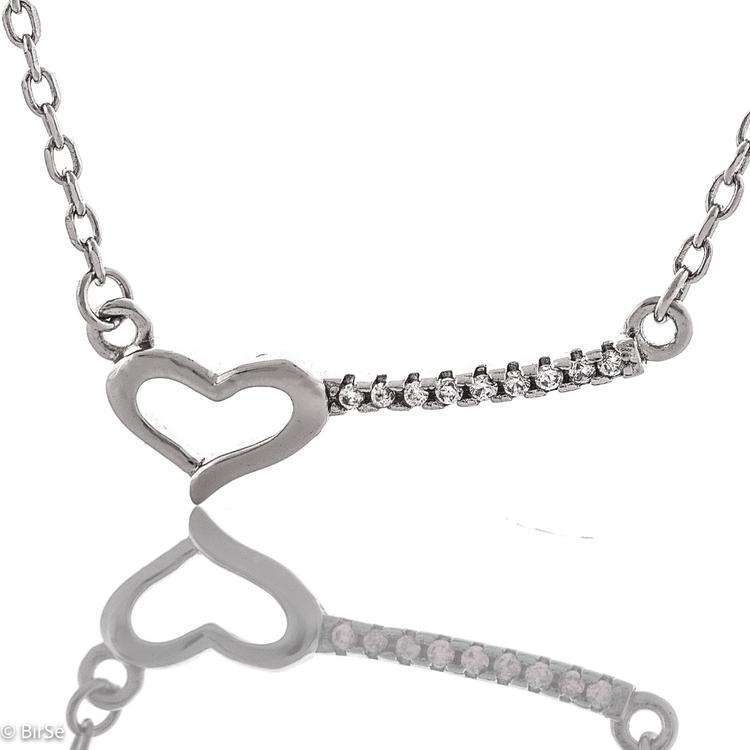 Silver Necklace - Heart 