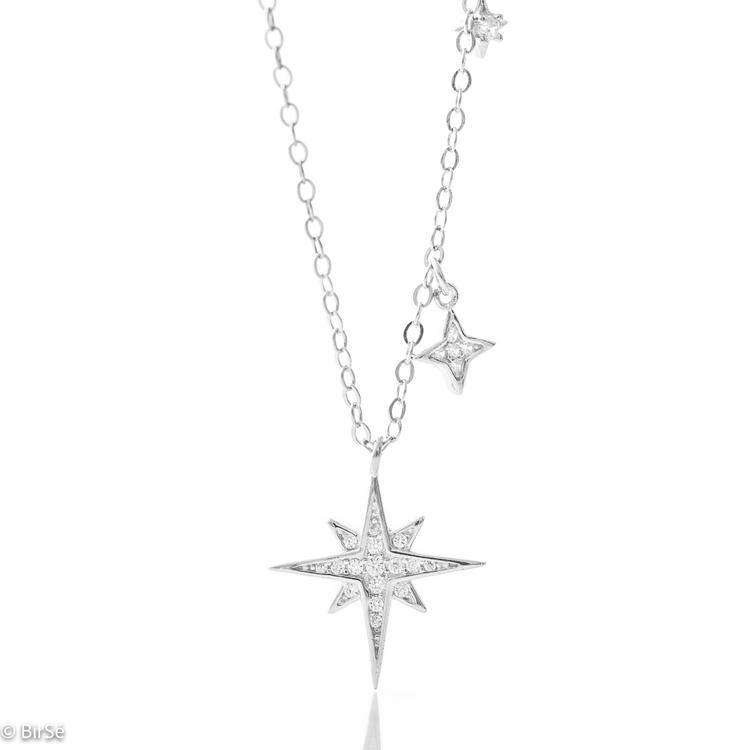 Silver Necklace - Hanging Stars