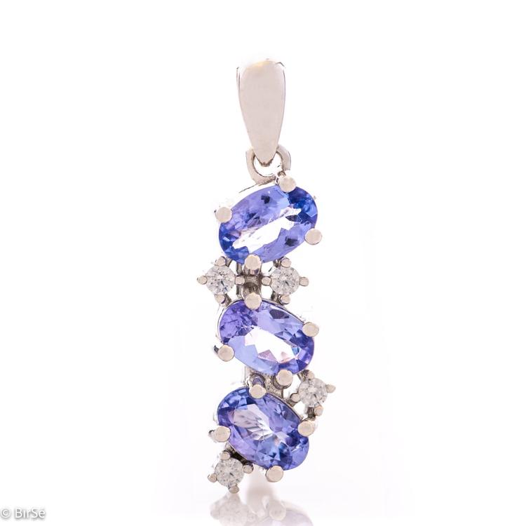 Silver pendant - Natural tanzanite 1,44