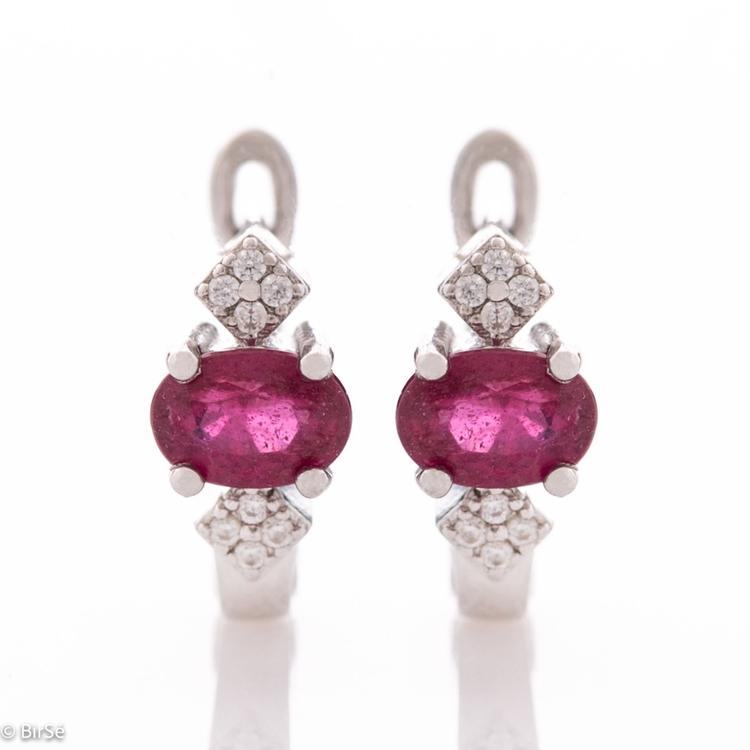 Silver Earrings - Natural Ruby 1,20 ct.