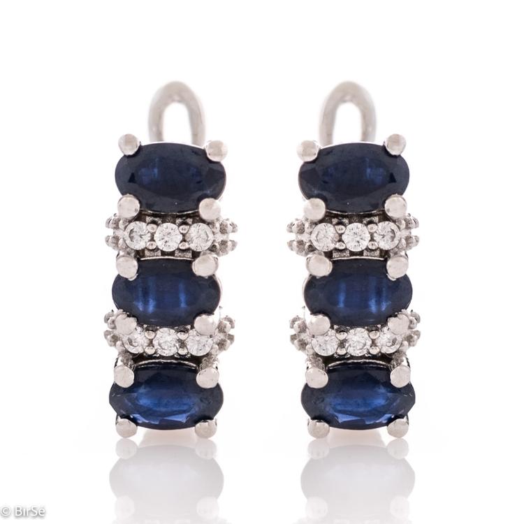 Silver earrings - Natural Sapphire 2,10 ct