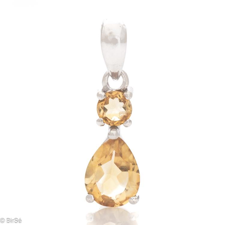 Silver pendant - Natural Citrine 1,05 ct.