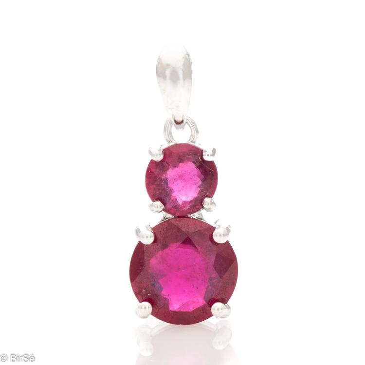 Silver pendant - Natural Ruby 4,05 ct.