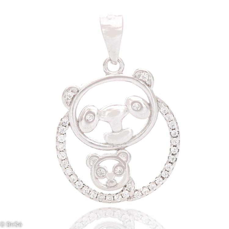 Silver pendant - Mama Bear and Winnie