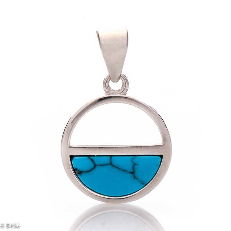 Silver pendant - Turquoise