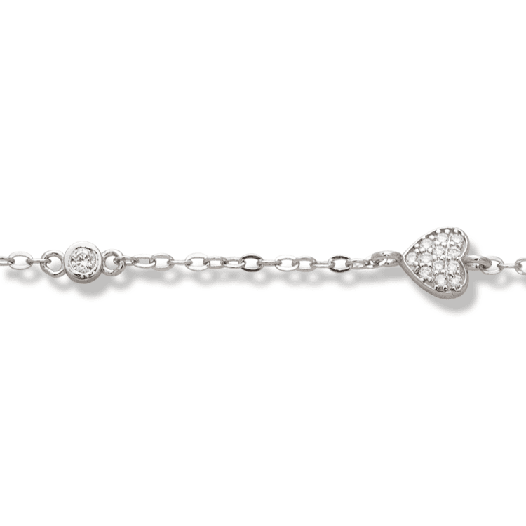 Silver bracelet - Heart and Zirconi