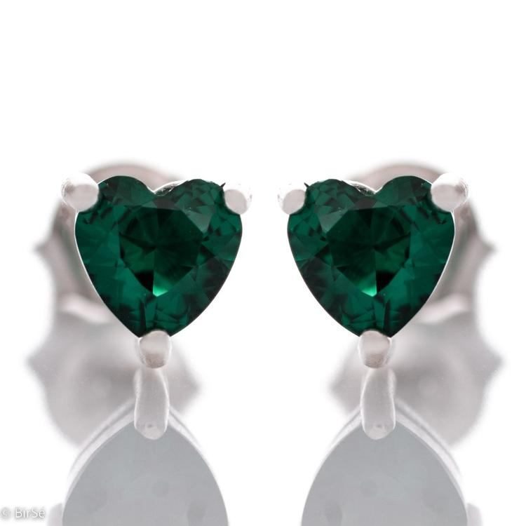 Silver earrings - Heart of Tourmaline