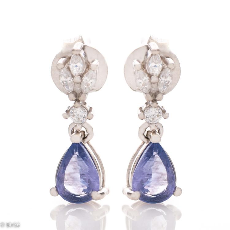 Silver Earrings - Natural Tanzanite 1,20 ct.