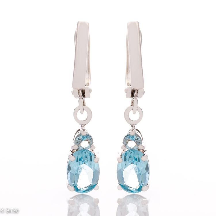 Silver earrings - Natural blue topaz 3,80 ct.