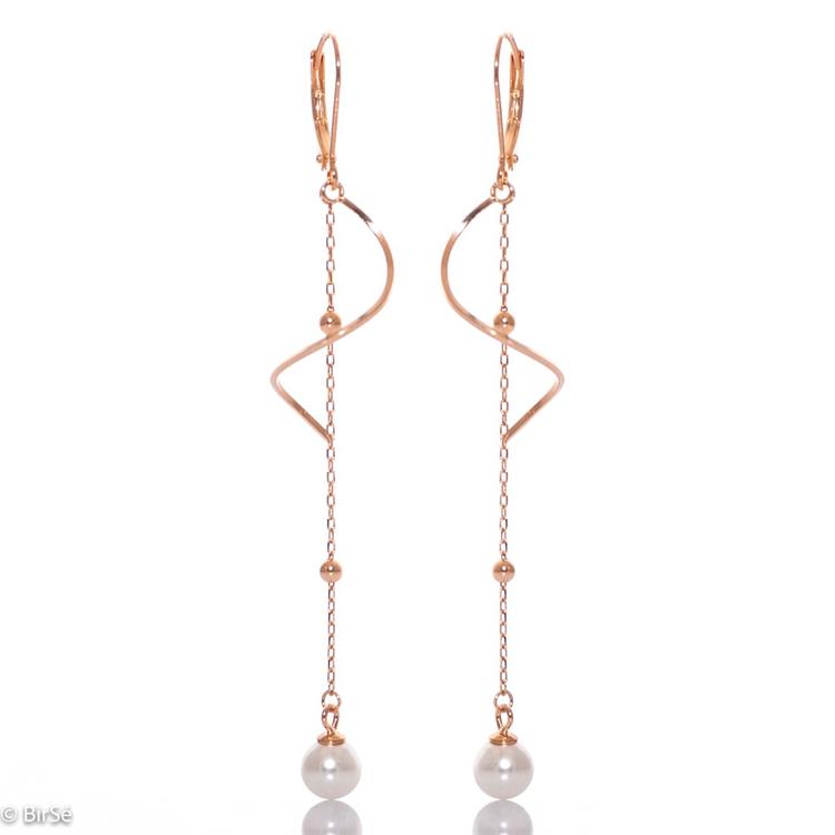 Silver Hanging Earrings - Pearl