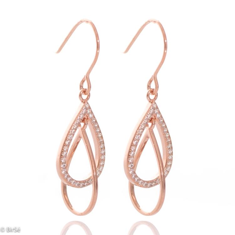 Silver earrings - Pink tenderness