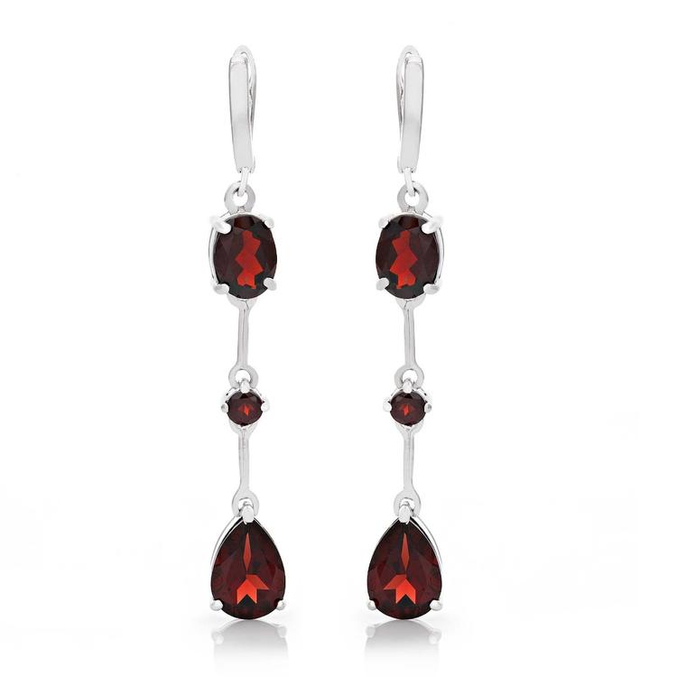 Silver earrings - Natural Garnet 6,60 ct.