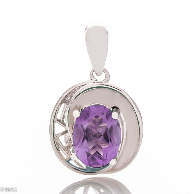 Silver pendant - Natural Amethyst 1,25 ct.