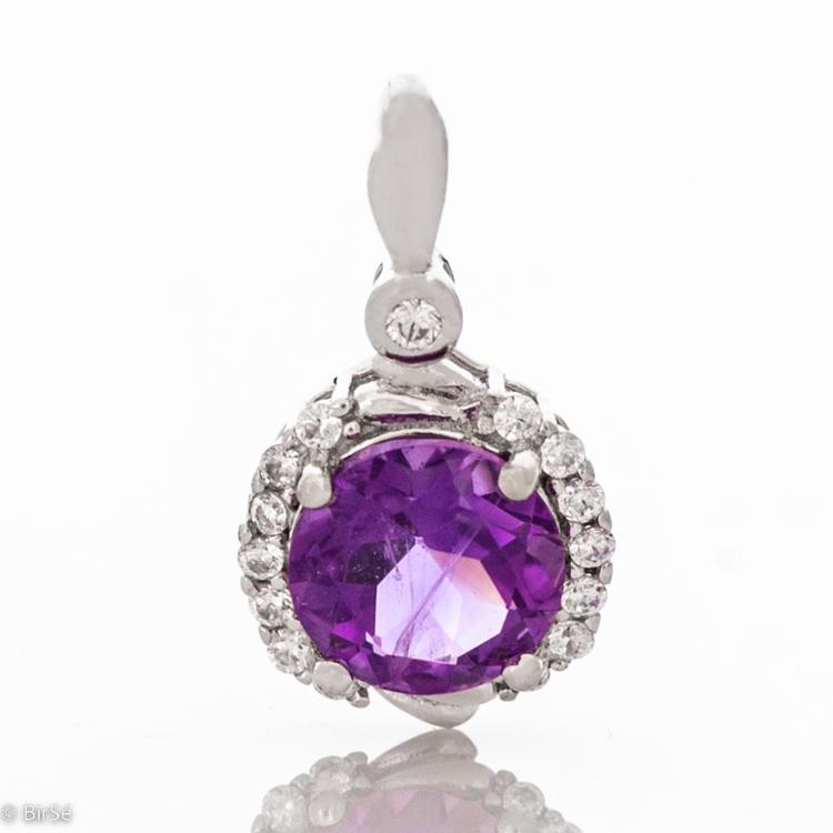 Silver pendant - Natural Amethyst 1,80 ct.