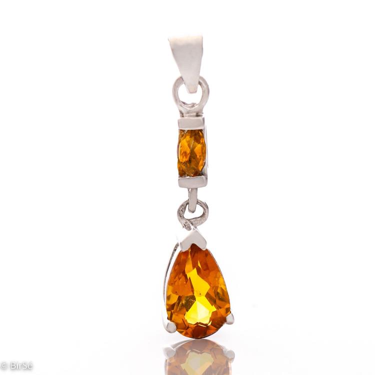 Silver pendant - Natural Citrine 1,20 ct.