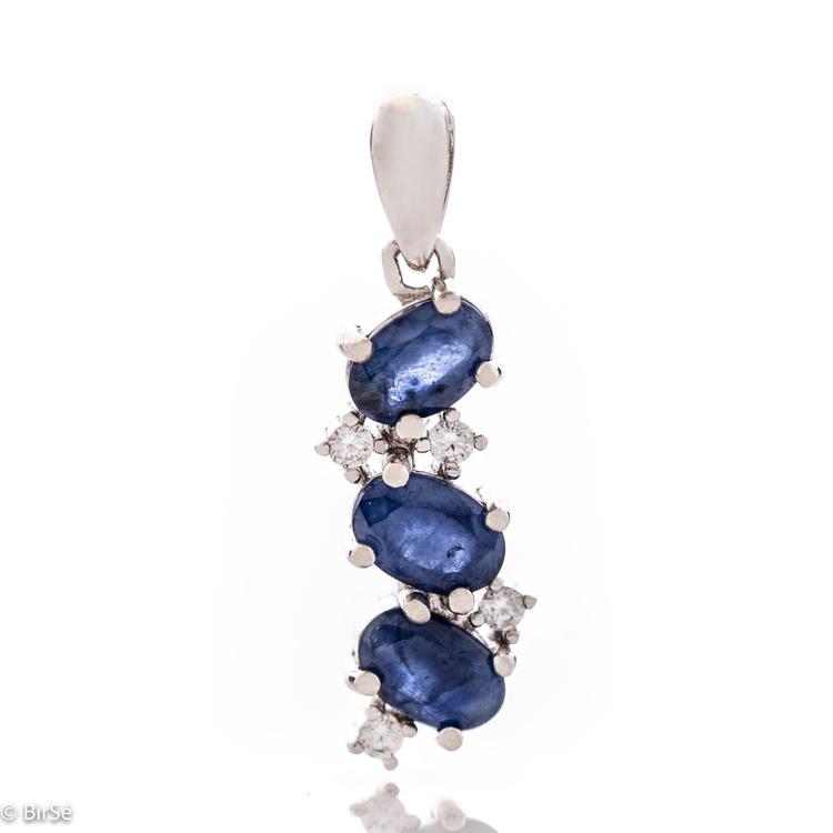 Silver pendant - Natural Sapphire 1,80 ct.