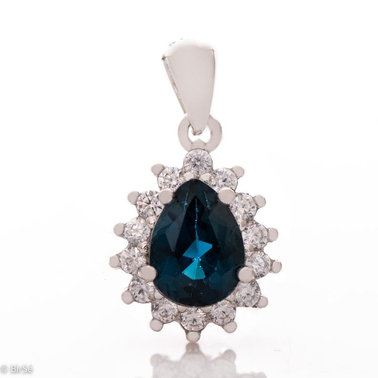 Silver Pendant - Natural London Topaz 1,10 ct.