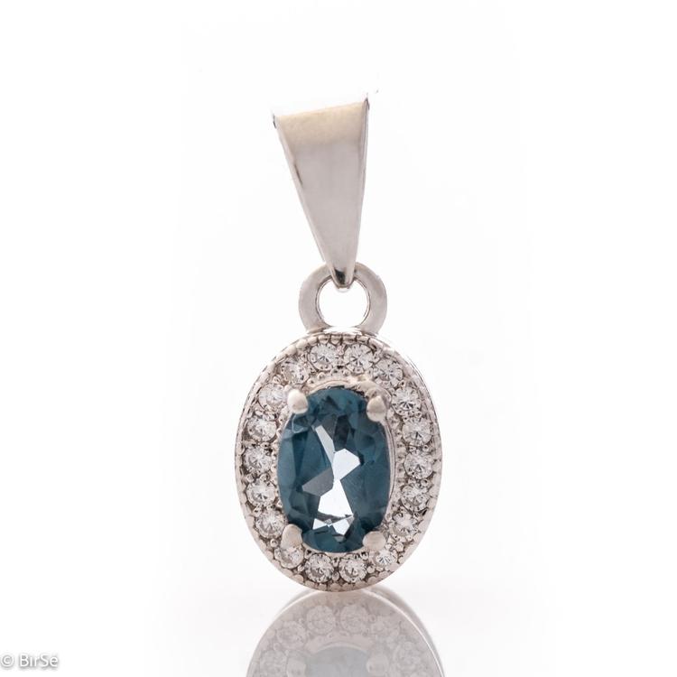 Silver pendant - Natural London Topaz 0,57 ct.