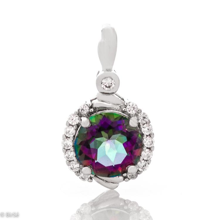 Silver pendant - Natural mystic Topaz 2,50 ct.