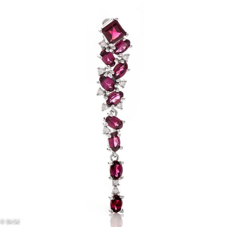 Silver pendant - Natural Rhodolite 2,60 ct.