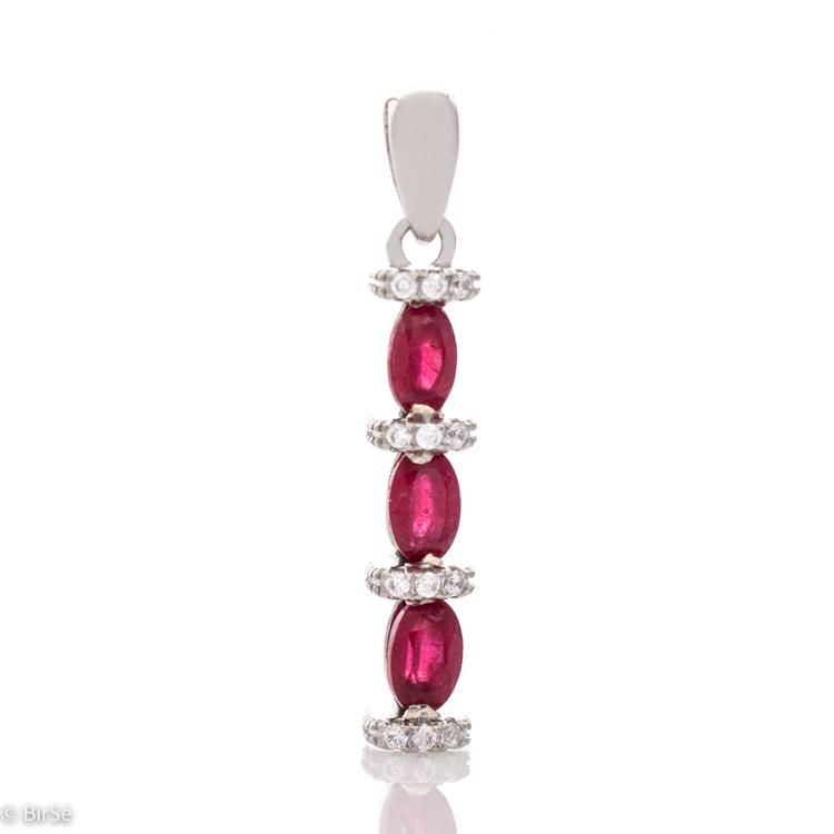 Silver pendant - Natural Ruby 1,05 ct.