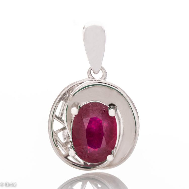 Silver pendant - Natural Ruby 1,55 ct.