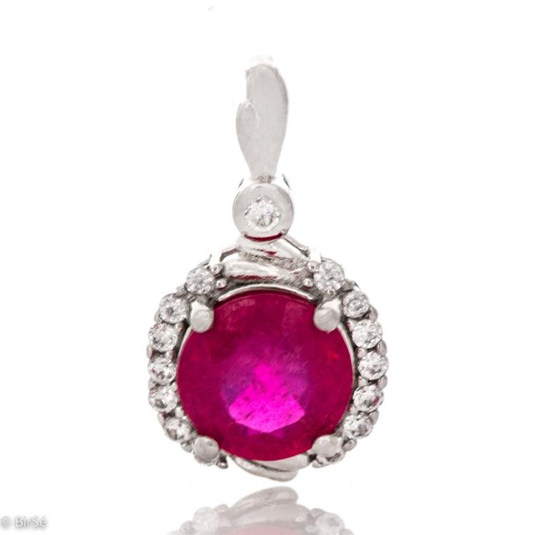 Silver pendant - Natural Ruby 2,25 ct.