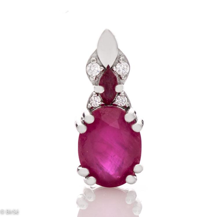 Silver pendant - Natural Ruby 2,33 ct.