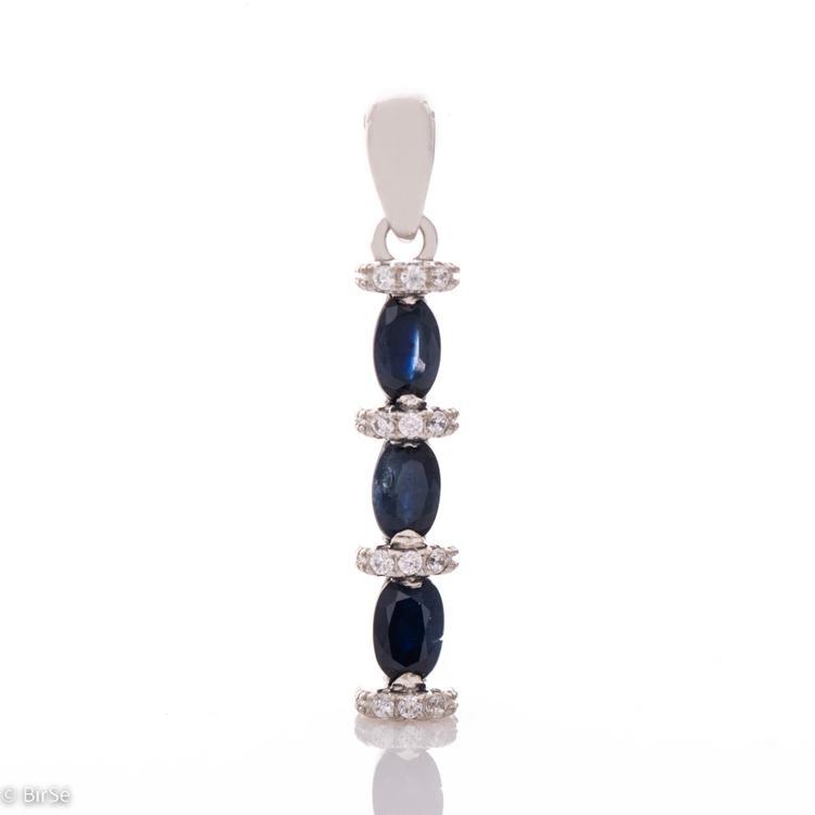 Silver pendant - Natural Sapphire 1,05 ct.