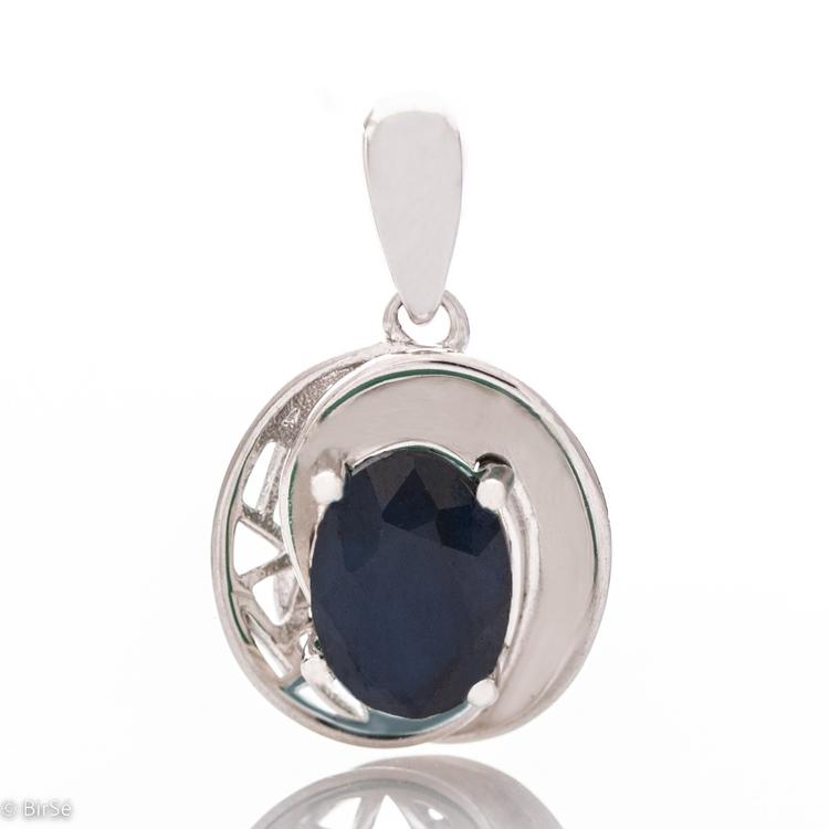 Silver pendant - Natural Sapphire 1,55 ct.