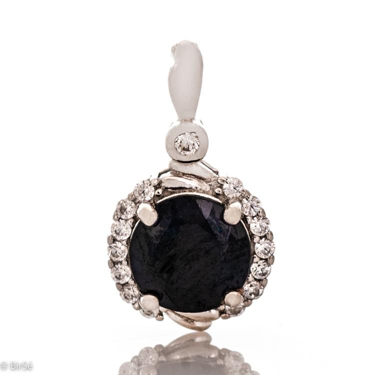 Silver pendant - Natural Sapphire 2,25 ct.