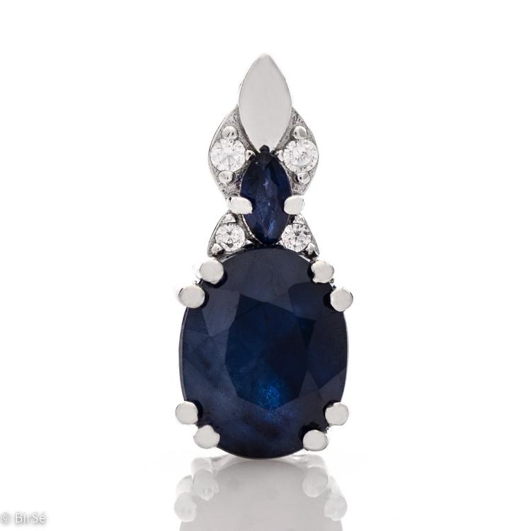 Silver pendant - Natural Sapphire 2,33 ct.