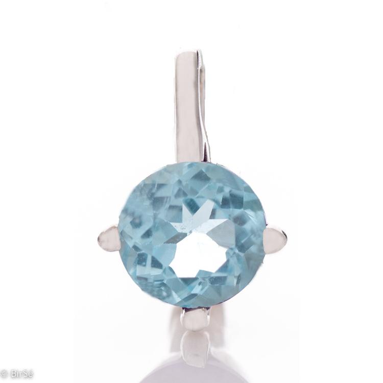 Silver pendant - Natural Blue Topaz 1,55 ct.