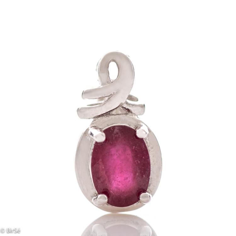 Silver pendant - Natural ruby 1,06 ct.