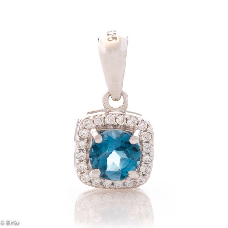 Silver Pendant - Natural London Topaz 0,56 ct.