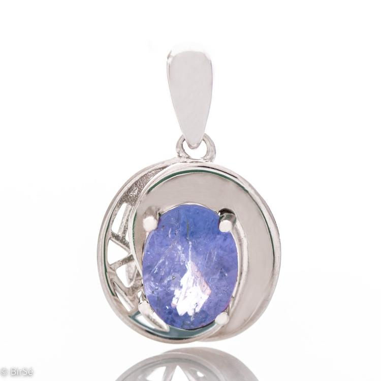 Silver pendant - Natural tanzanite 1,35 ct.