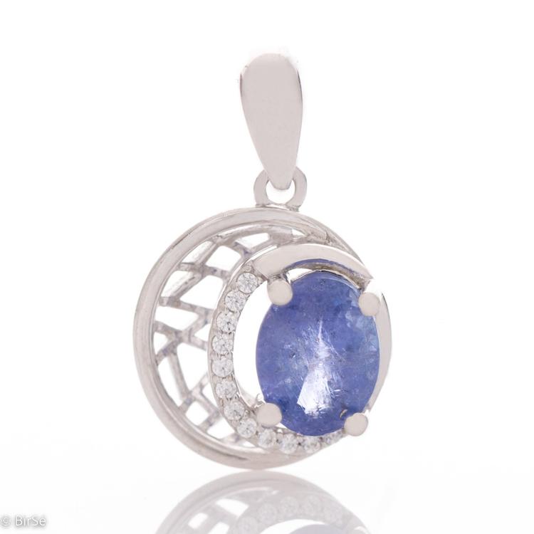 Silver pendant - Natural Tanzanite 1,35 ct.