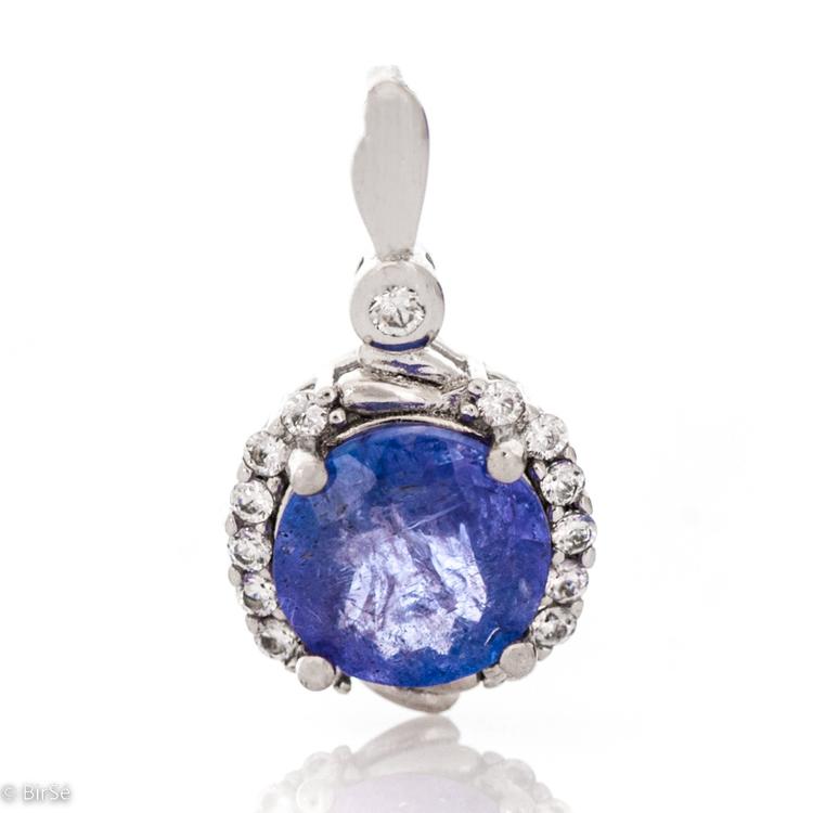 Silver pendant - Natural tanzanite 2,00 ct.