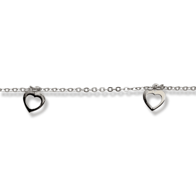 Silver bracelet - Pendants Hearts