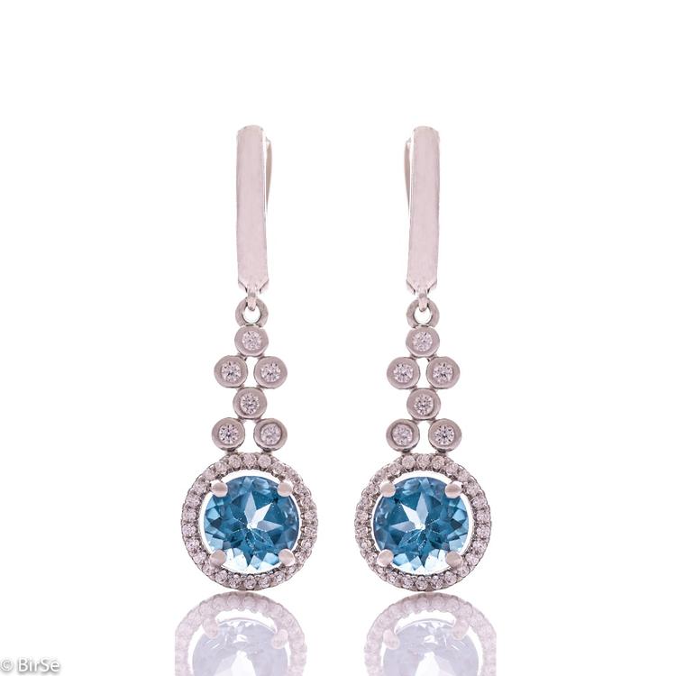 Silver earrings - Natural London topaz 3,10 ct