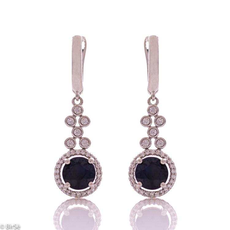 Silver earrings - Natural sapphire 3,20 ct