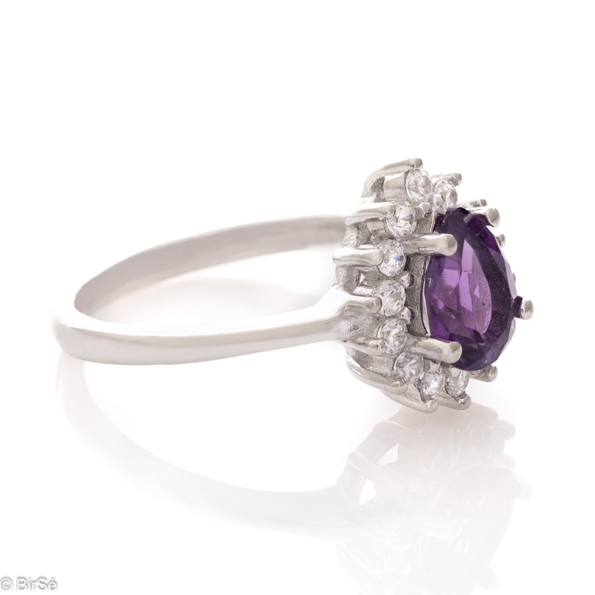 Silver ring - Natural Amethyst 0,85 ct.