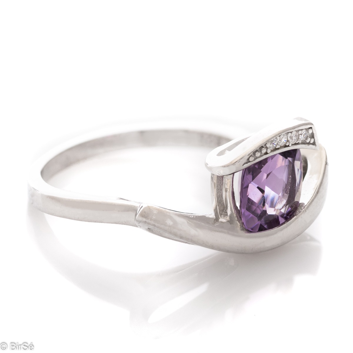 Silver ring - Natural Amethyst 1,30 ct.