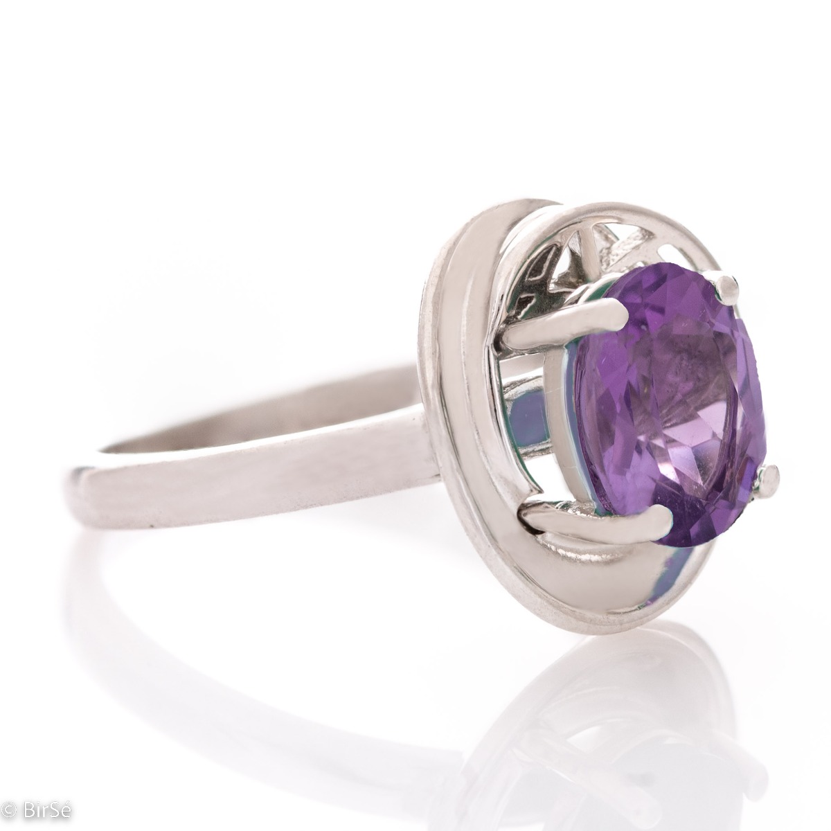 Silver ring - Natural Amethyst 1,25 ct.