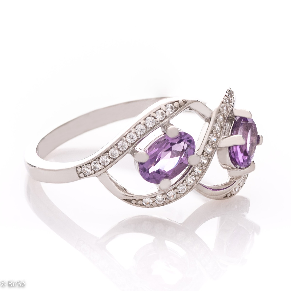 Silver ring - Natural Amethyst 0,46 ct.